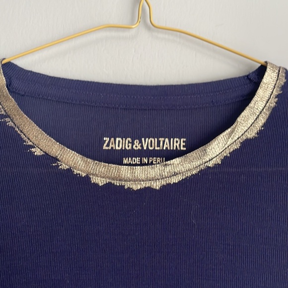 New Zadig & Voltaire Willy Metallic foil top, size S - Picture 6 of 8